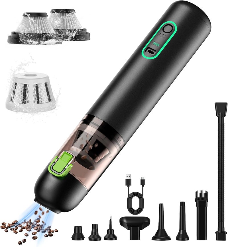 RapAir Car Vaccum, VC28 Handheld Vacuum, 4-in-1 Mini Vacuum Cleaner with 20000pa Suction Power, Rechargeable Vacuum with 3 Suction Modes, Portable Cordless Vacuum for Car, Home, Office Desk, Keyboards - Image 1